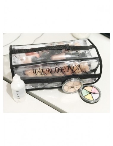 Neceser transparente cuatro bolsillos